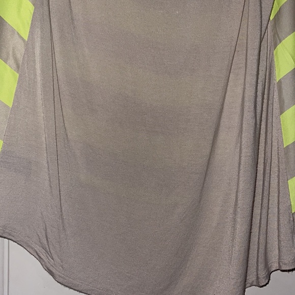 Express neon yellow/tan striped blouse - Picture 3 of 3